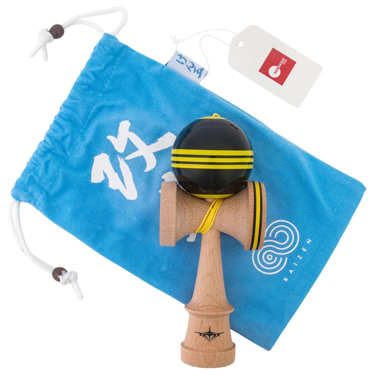 KENDAMA USA 改善TRIPLE STRIPE -JETシェイプ - BLACK & YELLOW - スティッキー塗装