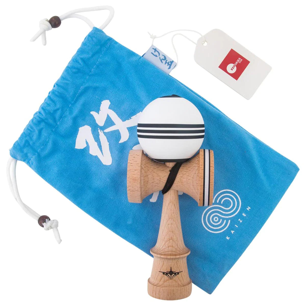KENDAMA USA 改善TRIPLE STRIPE -JETシェイプ - BLACK & WHITE - シルク塗装