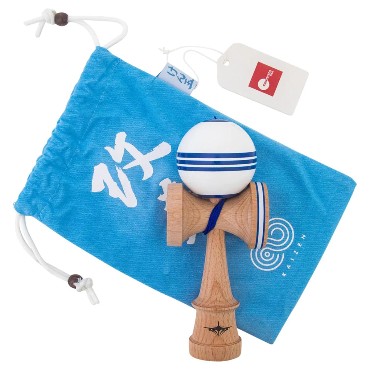 KENDAMA USA 改善TRIPLE STRIPE -JETシェイプ - WHITE & BLUE - スティッキー塗装