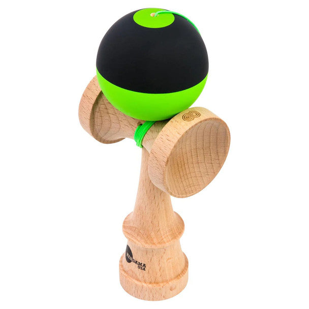 KENDAMA USA Improved Half - Nova Shape - Green &amp; Black - Silk Painting